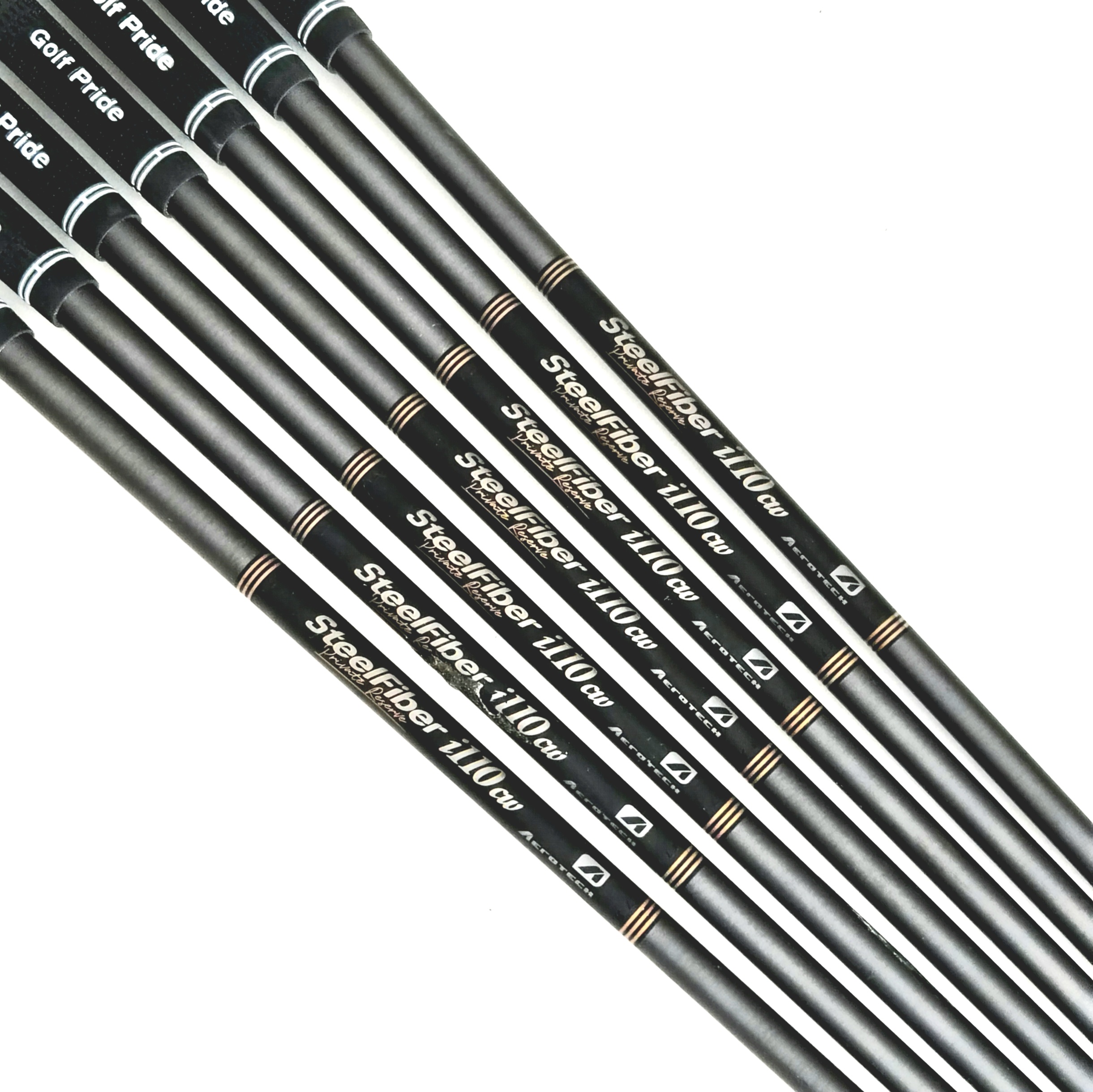 Aerotech Steelfiber i110cw Private Reserve #4-P/W Stiff Flex Iron Golf Shafts...