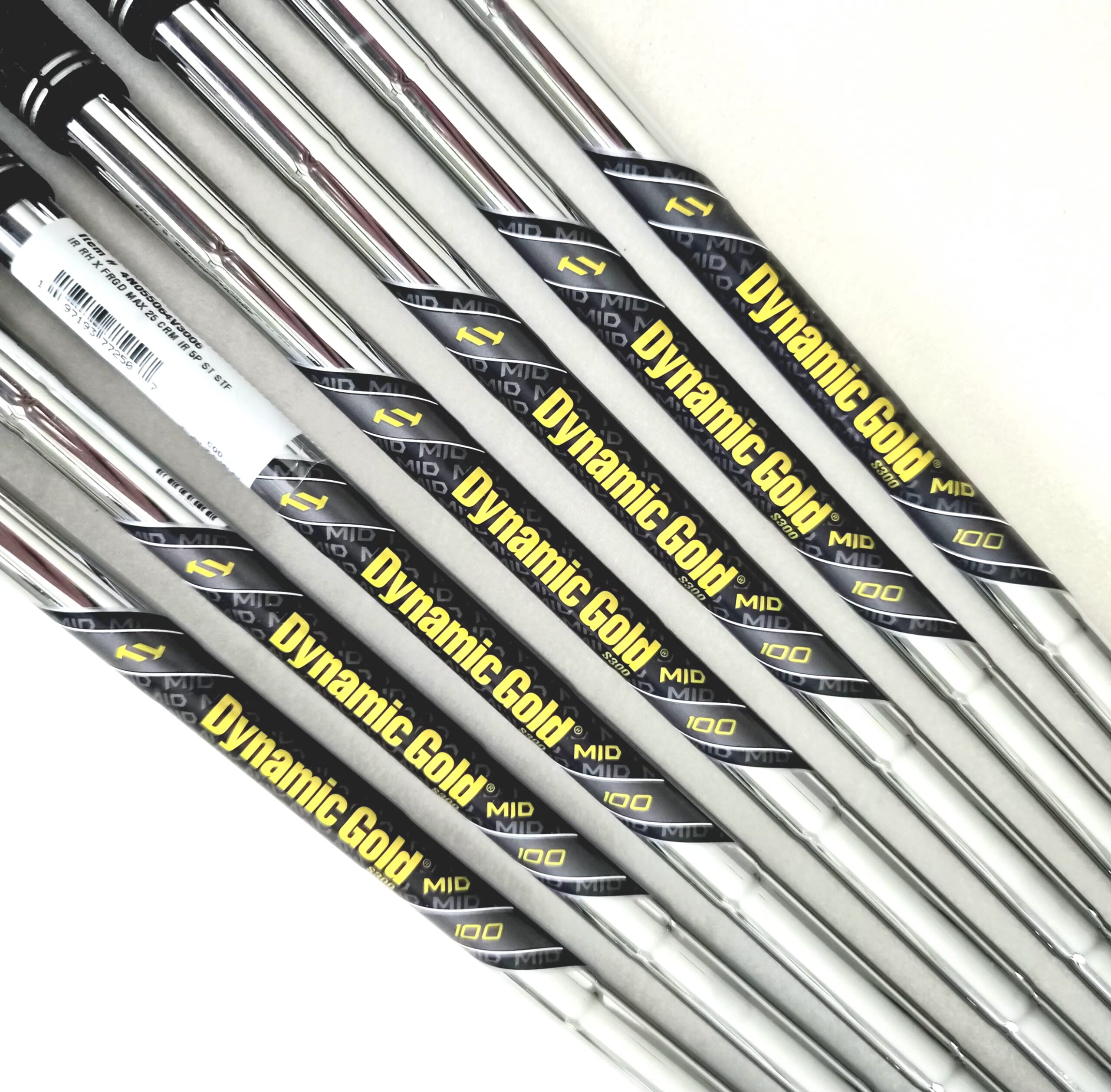True Temper Dynamic Gold S300 Mid 100 Stiff Flex Golf Iron Shaft Set #4-P/W (7 shafts) - Pulled - Image 3
